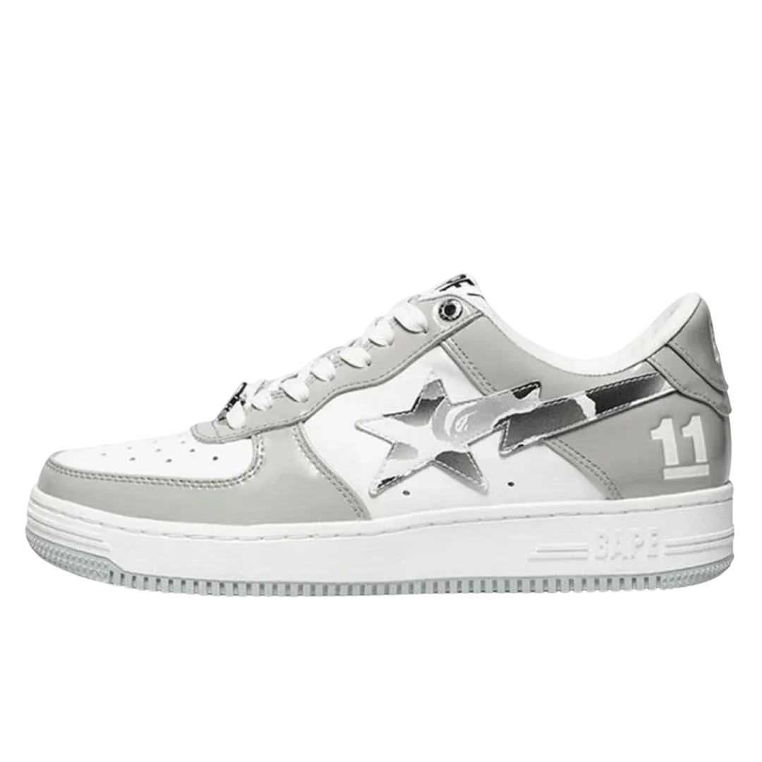 Bape Bapesta White Silver Grey